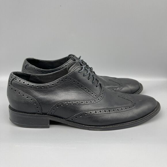 Cole Haan Shoes Mens 11 Black Leather Modern Classics Wingtip Oxfords‎ Business - Picture 1 of 13